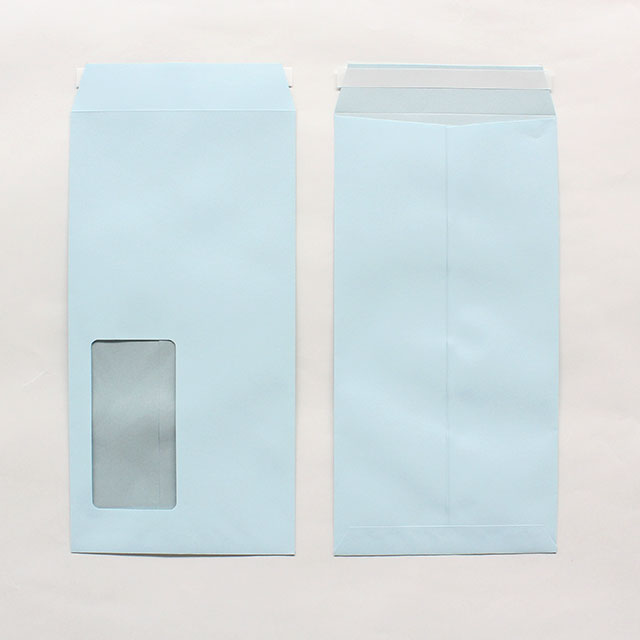 長３ 窓付 中貼 ミエナイブルー 80 スラット 〒枠ナシ A855 再生プラスチック窓