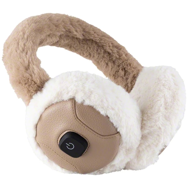 電熱耳当て すぐぬっくイヤー ファー レザーベージュ