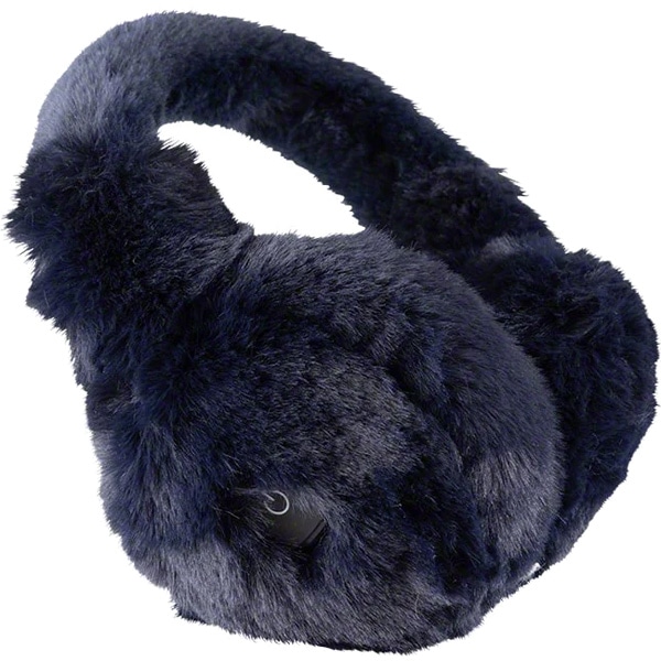 電熱耳当て すぐぬっくイヤー ファー ネイビー