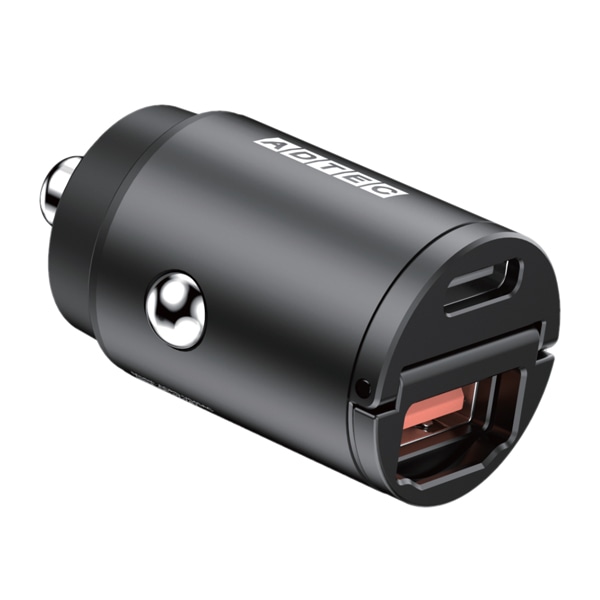 Power Delivery対応 シガーソケットタイプ充電器/45W/USB Type-A 1ポート/Type-C 1ポート/ブラック