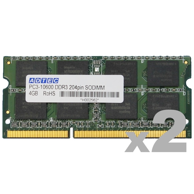 DDR3-1333 204pin SO-DIMM 2GB×2枚
