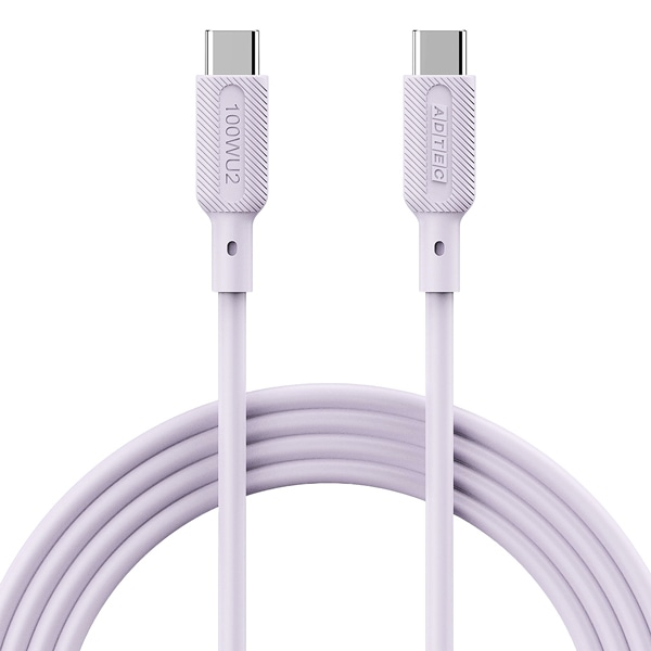 USB2.0 Type-C to C ケーブル (100W出力 / 480Mbps / 1.0m) パープル