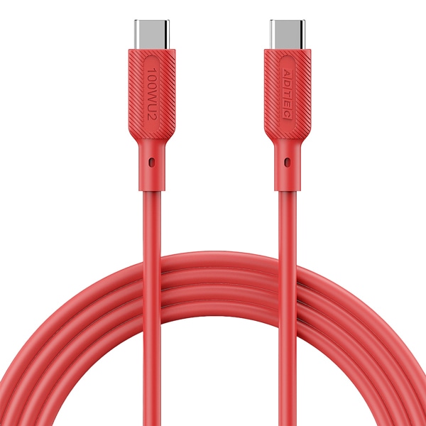 USB2.0 Type-C to C ケーブル (100W出力 / 480Mbps / 1.0m) レッド