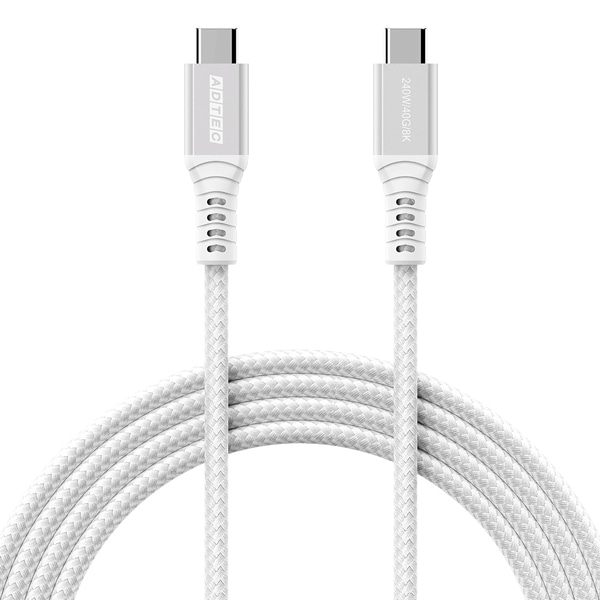 USB4 PD3.1 Type-C to C ケーブル (240W出力 / 40Gbps / 1.0m) ホワイト