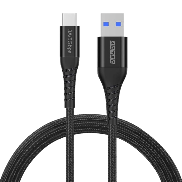 USB3.0 Type-A to C ケーブル (36W出力 / 5Gbps / 2.0m) ブラック