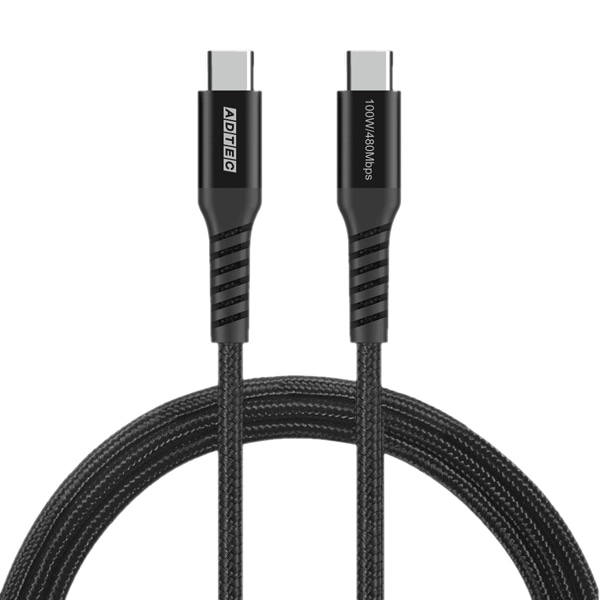 USB2.0 Type-C to C ケーブル (100W出力 / 480Mbps / 2.0m) ブラック