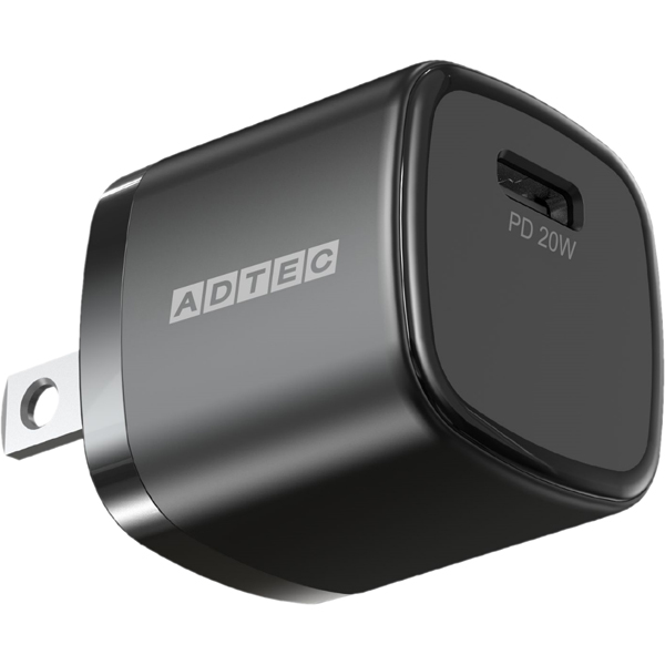 Power Delivery対応 AC充電器/20W/USB Type-C 1ポート/ブラック