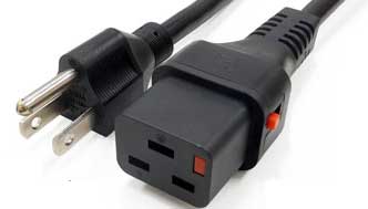 抜け防止 ロック電源ケーブル 2m 5-15/C19 Lock 定格：15A/125V PSE