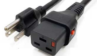 抜け防止 ロック電源ケーブル 3m 5-15/C19 Lock 定格：15A/125V PSE