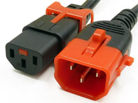 抜け防止 ダブルロック電源ケーブル C14 Dual Lock/C13 Lock Slim 定格15A 250V PSE対応 1m