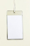 ケーブルタグ カードケースタイプ 透明 台紙：白 37×65mm ヒモの長さ120mm 1袋10枚入
