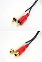 RCAプラグ（赤・白）/RCAソケット（赤・白） 音声用ケーブル 1m