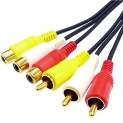 RCAプラグ（赤・白・黄）/RCAソケット（赤・白・黄） 音声・映像用ケーブル 5m