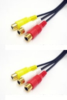RCAソケット（赤・白・黄）/RCAソケット（赤・白・黄） 音声・映像用ケーブル 1m