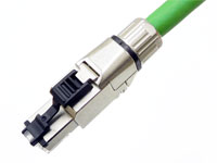 カテゴリ6A 高温度産業用ケーブル S/FTP 単線 ストレート配線 緑 3m