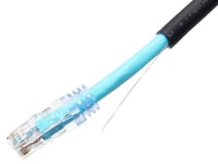 カテゴリ6A 屋外用ケーブル 単線 ストレート 黒 75m