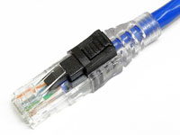 抜け防止LAN CAT6 UTPケーブル 単線 ストレート 群青 70m