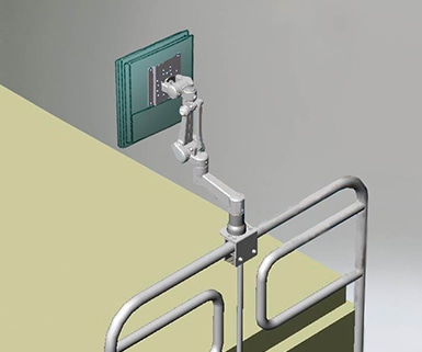 パイプベッド取付ブラケット PS4アーム搭載専用（ライトグレー）