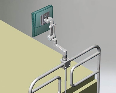 パイプベッド取付ブラケット PSN5CRアーム搭載専用（ライトグレー）