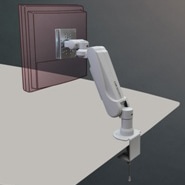 大画面用ディスプレイアーム ショートタイプ 本体ユニット（ライトグレー）