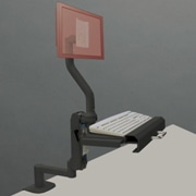 キーボード搭載用棚・回転アーム付 ディスプレイアーム（ブラック）