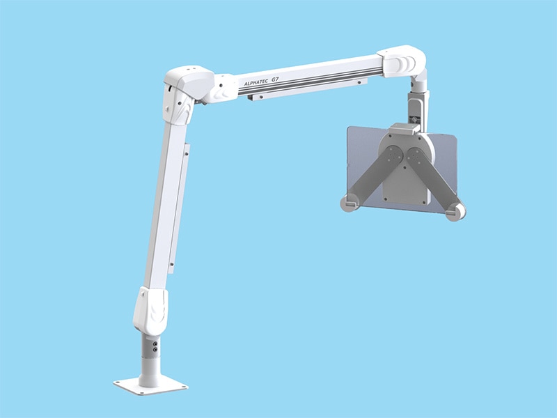 3点固定式タブレット搭載専用ロングアーム