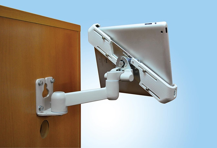 タブレット搭載用2軸タイプ 壁取付型 平行移動式アーム