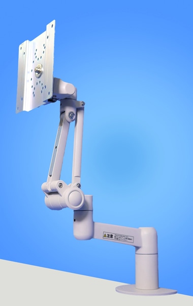 ハイブリットチルト機構4Kg対応 フル機能型ディスプレイアーム 本体ユニット（ライトグレー）