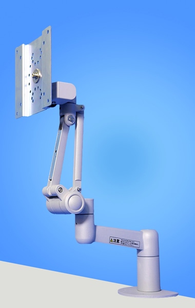 ハイブリットチルト機構6Kg対応 フル機能型ディスプレイアーム 本体ユニット（シルバー）