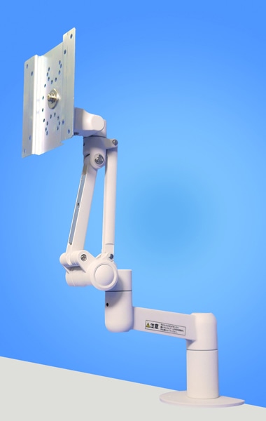 ハイブリットチルト機構2Kg対応 フル機能型ディスプレイアーム 本体ユニット（ホワイト）