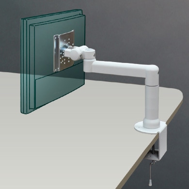 画面回転機能付 2軸コンパクト型 平行移動アーム 本体ユニット（ライトグレー）