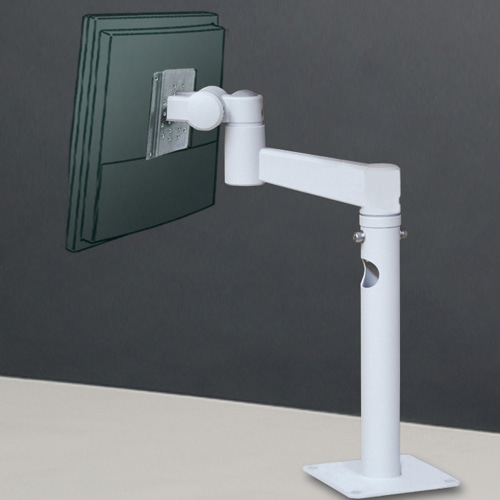 平行移動パイプ式 卓上取付アダプタ一体型（ライトグレー 8Kg対応）