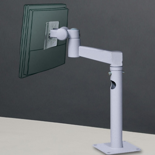 平行移動パイプ式 卓上取付アダプタ 一体型（シルバー 5.5Kg対応）