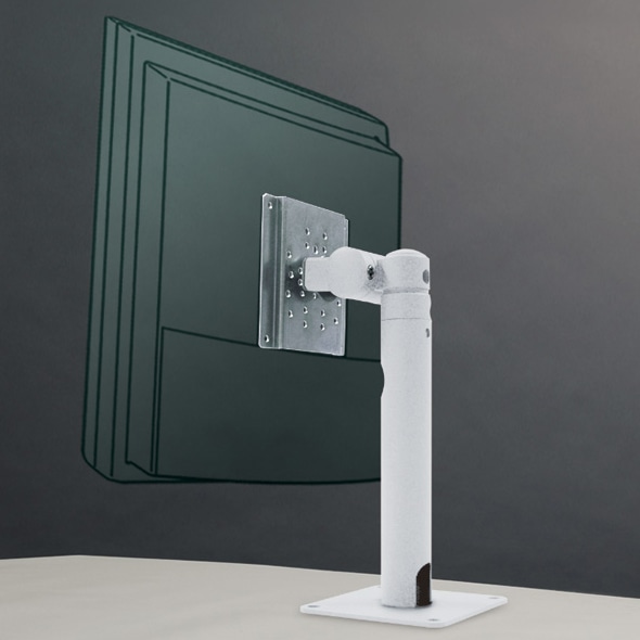 垂直固定パイプ式スタンド 卓上取付アダプタ 一体型（ライトグレー 5.5Kg対応）