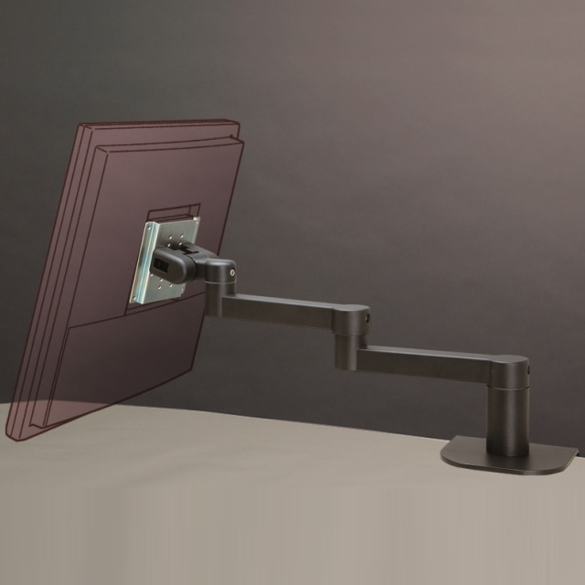 大型液晶アーム 10Kg対応 2段式平行移動機能(ブラック)