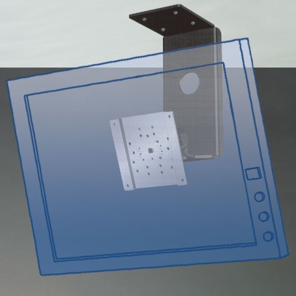 大型液晶ディスプレイアーム 10Kg対応 天吊用スタンド(ブラック)