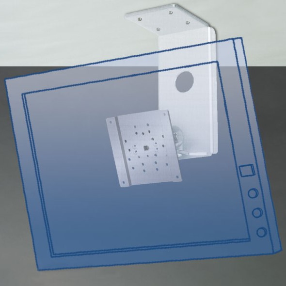 液晶ディスプレイアーム 10Kg対応 天吊用スタンド(ライトグレー)