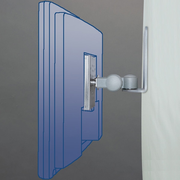 壁・パネル取付金具 1軸タイプ(シルバー 8Kg対応)