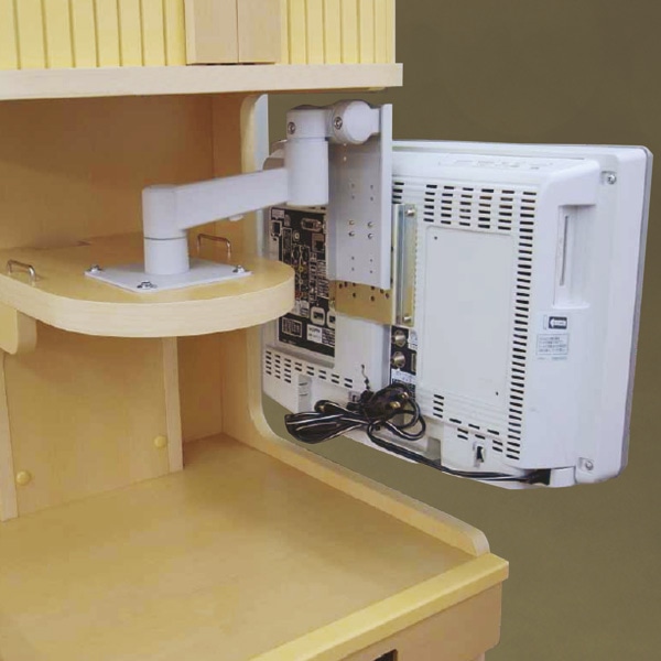 病院向け棚取付式ショートアーム 2軸 平行移動タイプ（ライトグレー 5.5Kg対応）