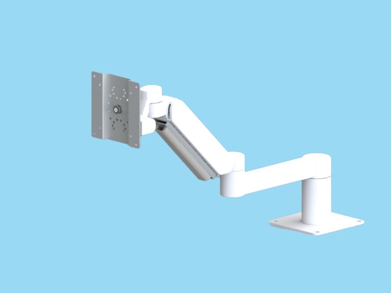 2Kg対応 画面回転・上下可動・スイベル機能と回転アームによる平行移動機構を備えた3軸ディスプレイアーム 本体ユニット（ライトグレー色）