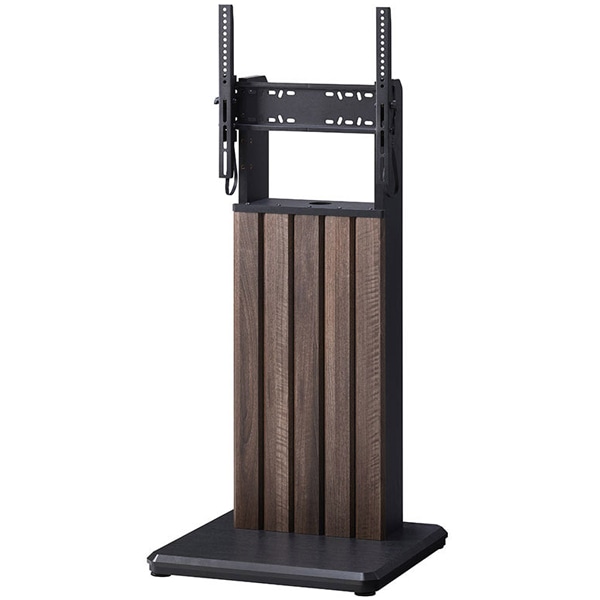 木製デジタルサイネージスタンド ハカマ HKM22 ダークブラウン・グレーベージュ色 背面収納スペースあり ディスプレイ取付金具付 ディスプレイ推奨サイズ ～86型