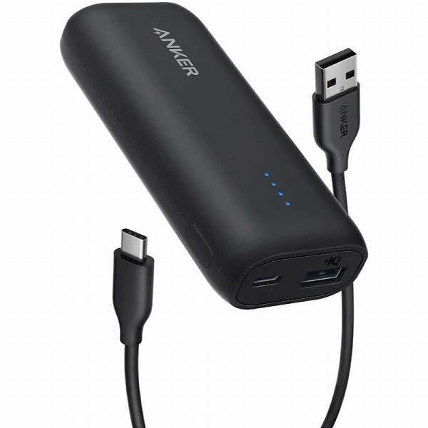 Anker 321 Power Bank (PowerCore 5200) (モバイルバッテリー 5200mAh 超コンパクト)【PSE認証済/PowerIQ搭載】 iPhone13 Android その他各種機器対応 (ブラック)
