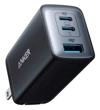 Anker PowerPort III 3-Port 65W Pod (USB PD充電器 USB-A & USB-C 3ポート)【独自技術Anker GaN II採用/PD対応】 MacBook iPad iPhone Android各種対応 (ブラック)