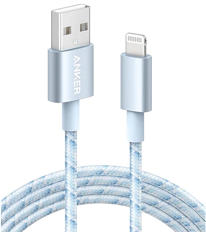 Anker Nylon Cable with Lightning Connector 6ft C89 (ブルーホワイト)