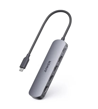 Anker USB-C ハブ (5-in-1 4K HDMI) グレー 100W USB PD対応 4K HDMIポート5Gbps 高速データ転送 USB-C/USB-Aポート搭載