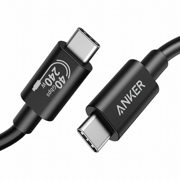 Anker 515 USB-C & USB-C ケーブル (USB4対応 1.0m) 8K 40Gbps高速データ転送 240W出力対応 Galaxy iPad Pro MacBook Pro/Air 各種対応 (ブラック)