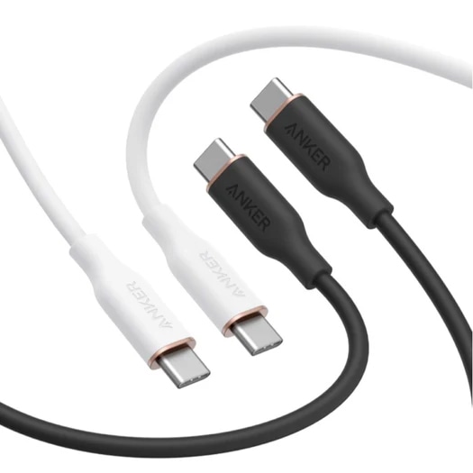 Anker PowerLine III Flow USB-C & USB-C ケーブル 1.8m 2本セット ブラック & ホワイト