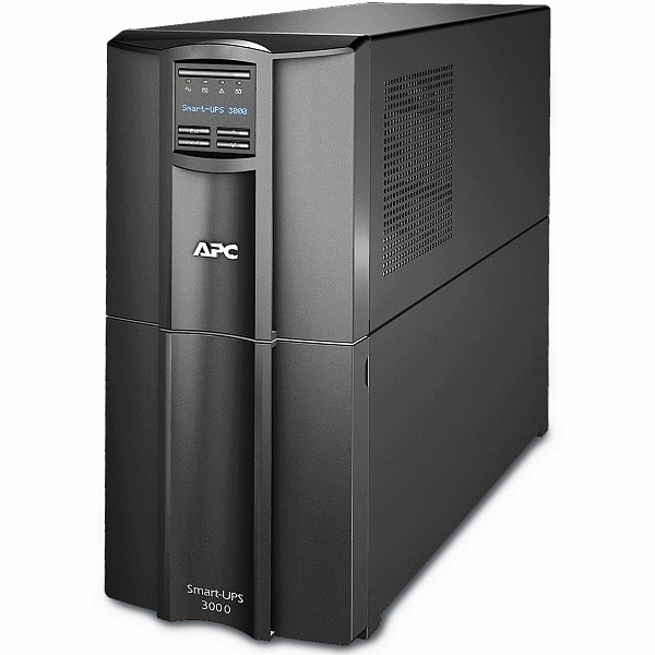 APC Smart-UPS、Line Interactive、3kVA、Tower、230V、8x IEC C13+1x IEC C19 outlets、SmartConnect Port+SmartSlot、AVR、LCD