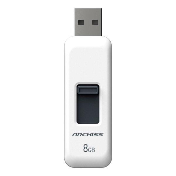 USB2.0 フラッシュメモリ 8GB スライド式 ホワイト