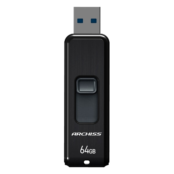 USB3.2（Gen1） フラッシュメモリ 64GB スライド式 ブラック